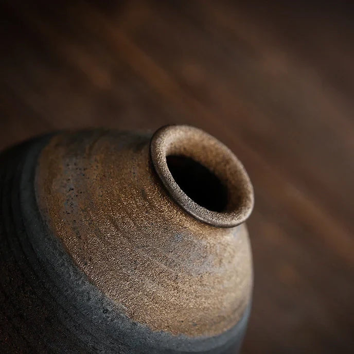 Handmade Classic Brown Table Vase Set